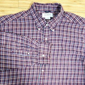 J Crew Flannel Shirt Mens Xl Plaid Long Sleeve Collared Button Up Preppy Cottage
